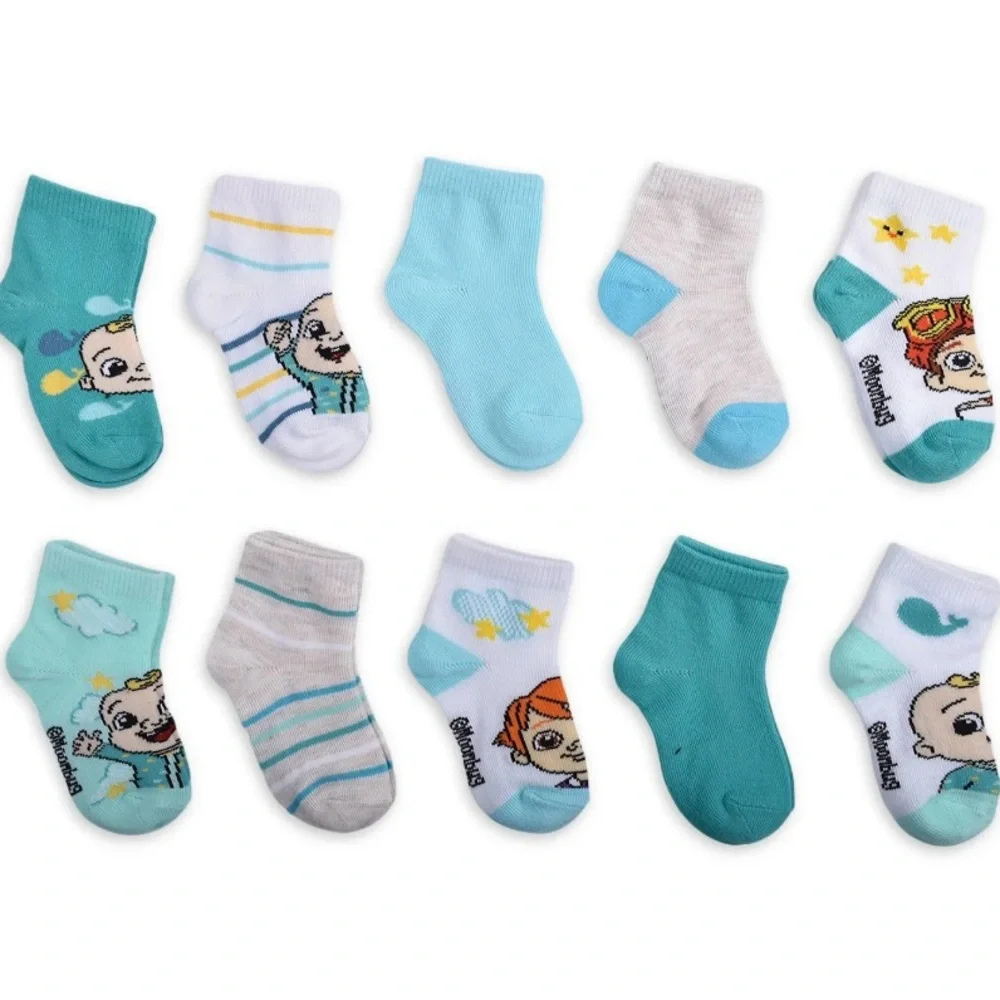 Toddler Unisex Cocomelon Ankle Socks- 10 pairs 12-24 MONTHS